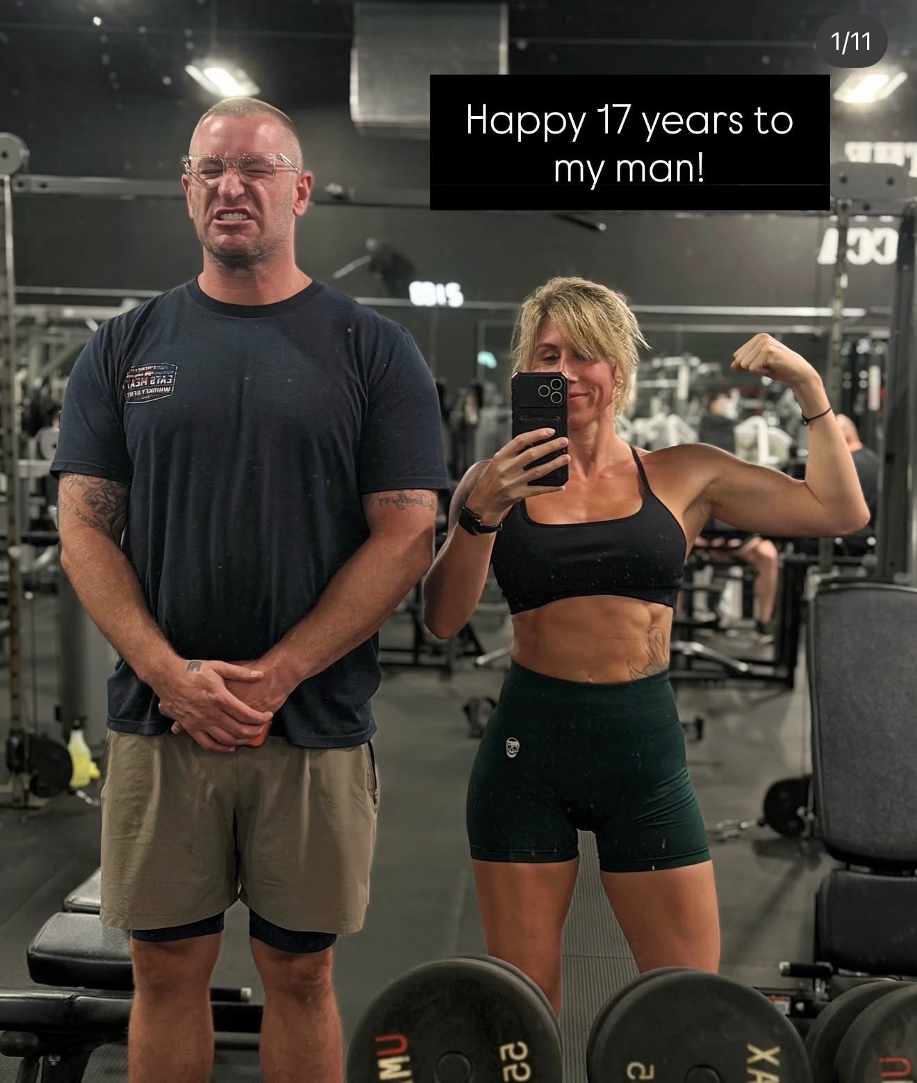 Coach and spouse celebrating their anniversary at the gym